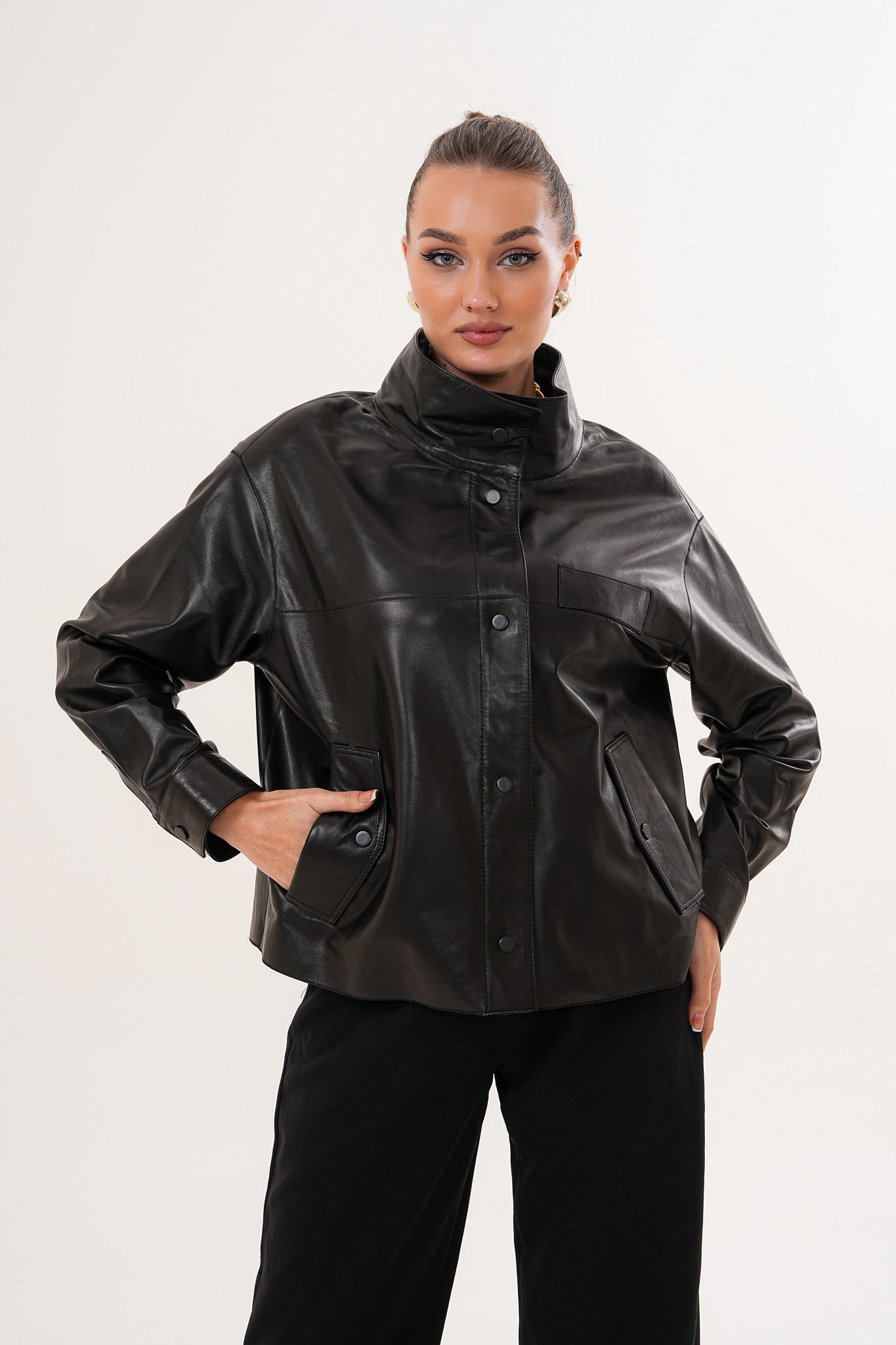 The Ravessa Reversible Black Leather Jacket Universal Fit