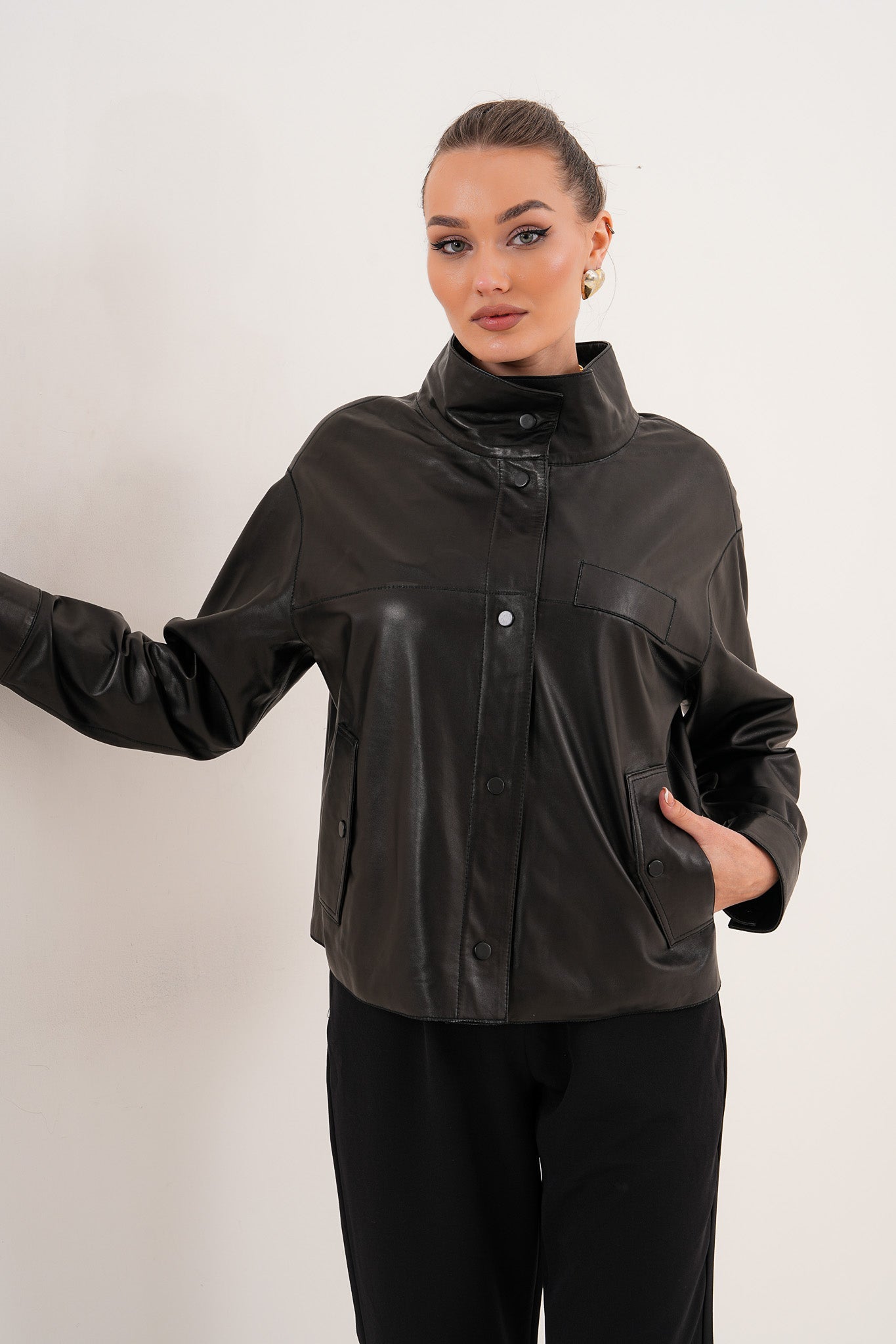 The Ravessa Reversible Black Leather Jacket Universal Fit
