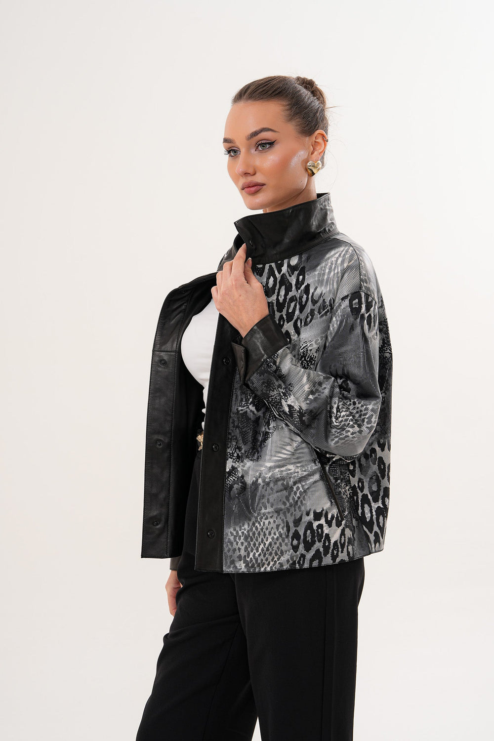 The Ravessa Reversible Black Leather Jacket Universal Fit