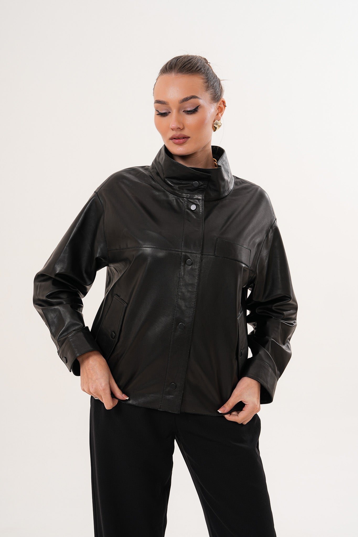 The Ravessa Reversible Black Leather Jacket Universal Fit