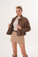 The Velmira Reversible Brown Suede Leather Jacket Exclusive Style