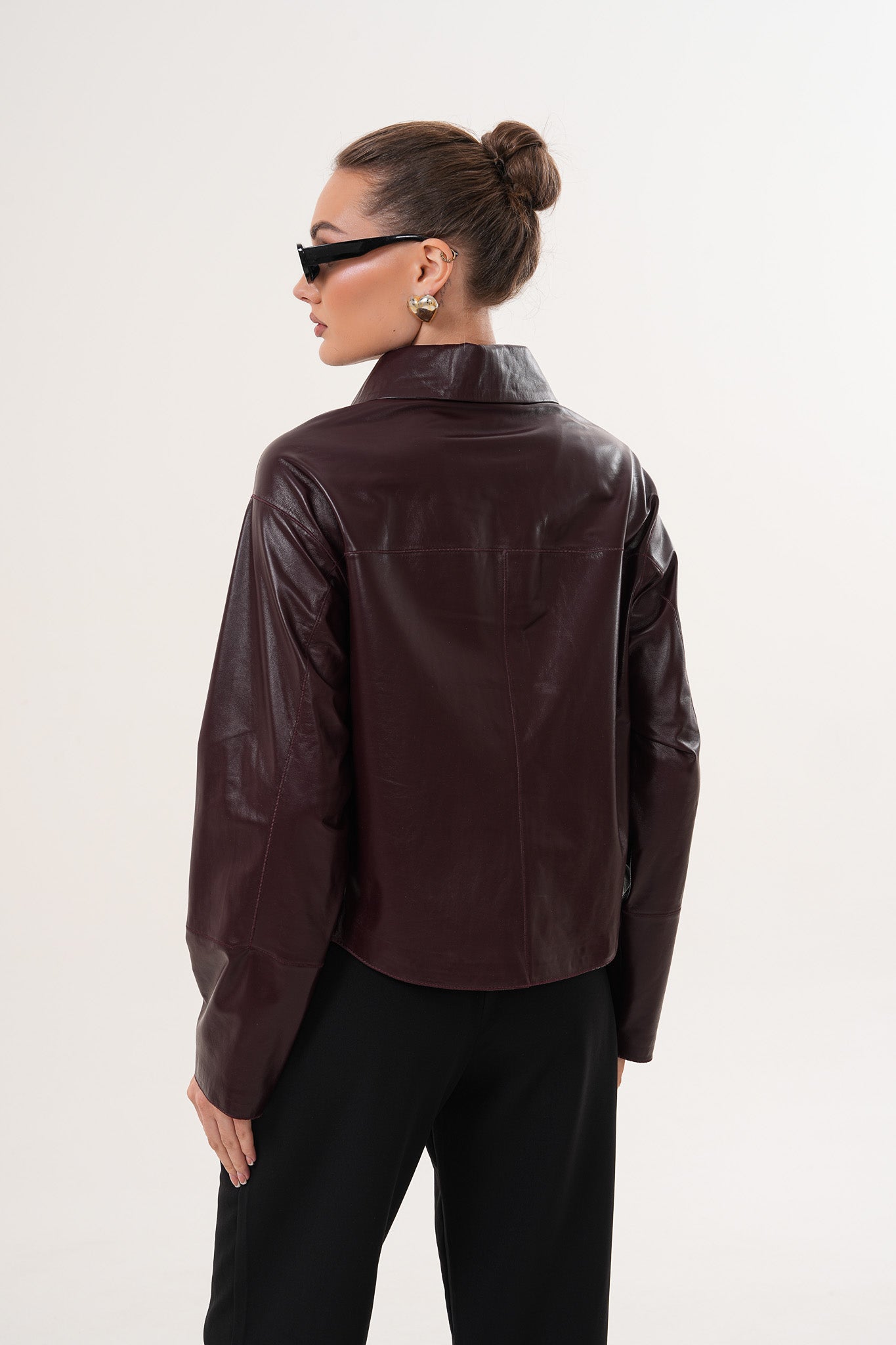 The Elvoria Reversible Burgundy Leather Jacket All New