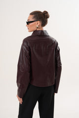 The Elvoria Reversible Burgundy Leather Jacket All New