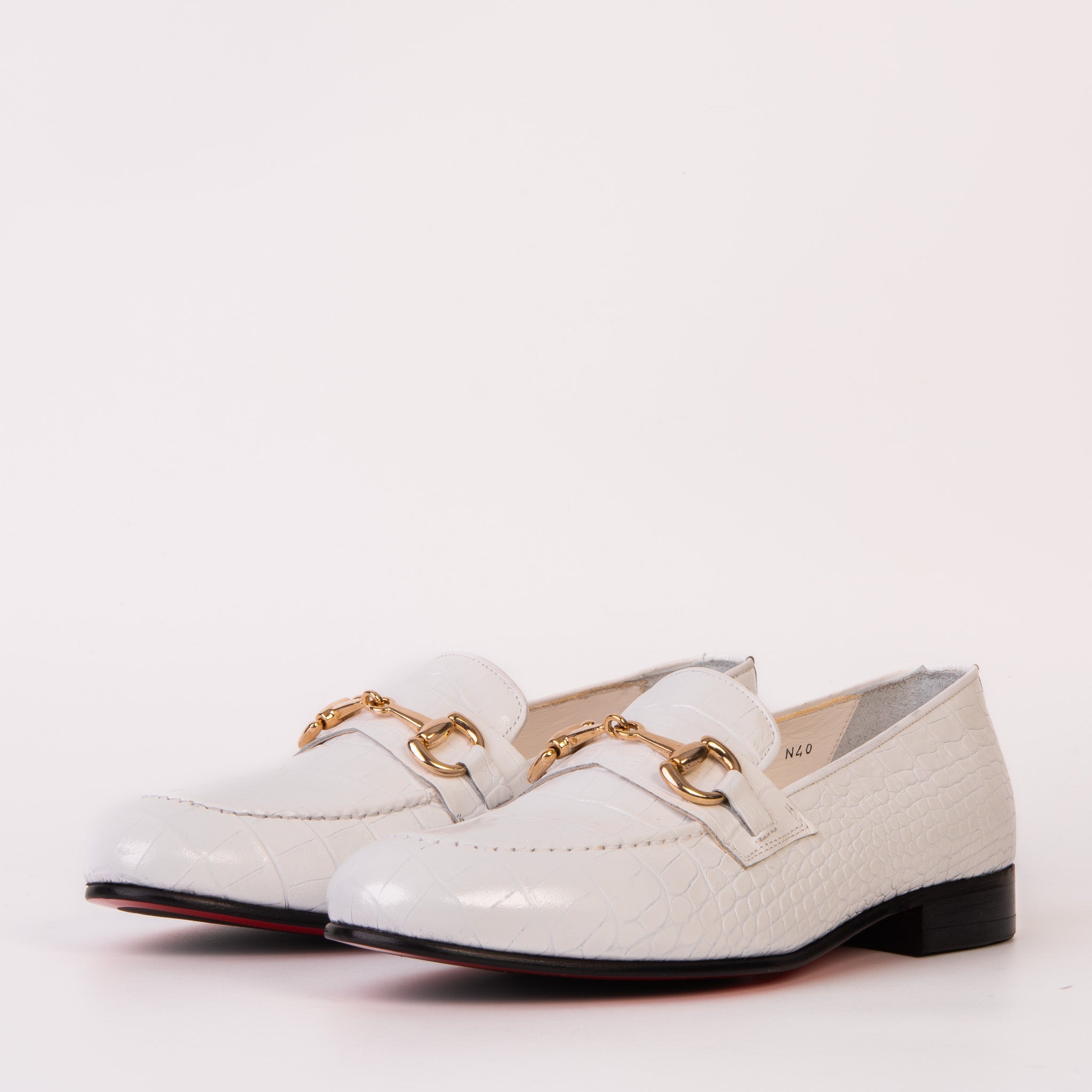 The Monaco White Leather Shoe Bit Loafer All New