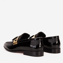 The Imperial Black Gold Leather Dress Shoe Universal Fit