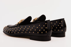 The Jupiter  Shoe Black Spike Leather  Bit Dress Loafer Limited Edition  Shoe Exclusive Style