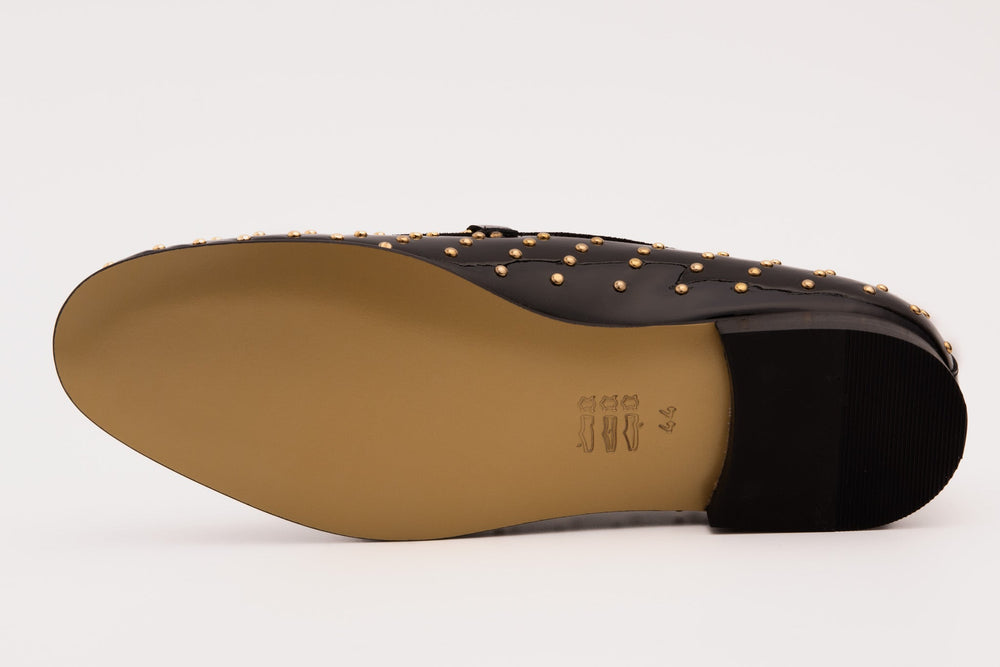 The Jupiter  Shoe Black Spike Leather  Bit Dress Loafer Limited Edition  Shoe Exclusive Style