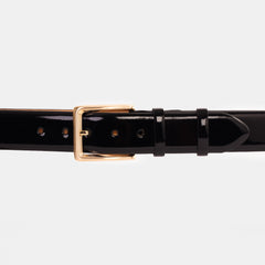 The Jupiter Black Patent Spike Leather Belt On Sale