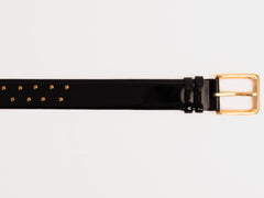 The Jupiter Black Patent Spike Leather Belt On Sale