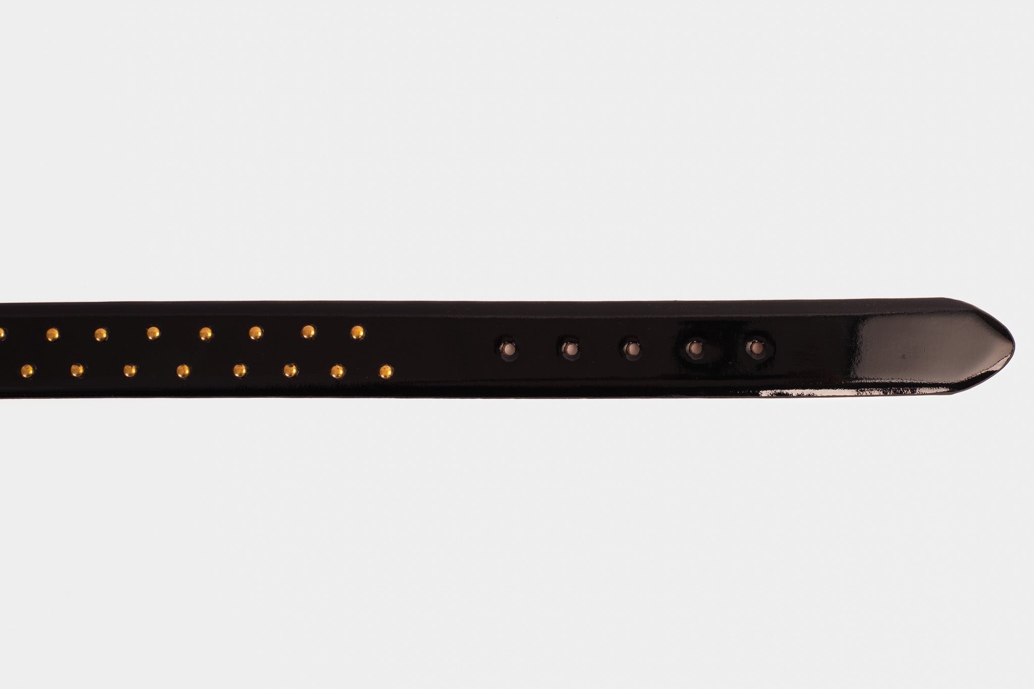 The Jupiter Black Patent Spike Leather Belt On Sale