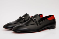 The Maratea Black Leather shoe Bit Loafer  Shoe Universal Fit