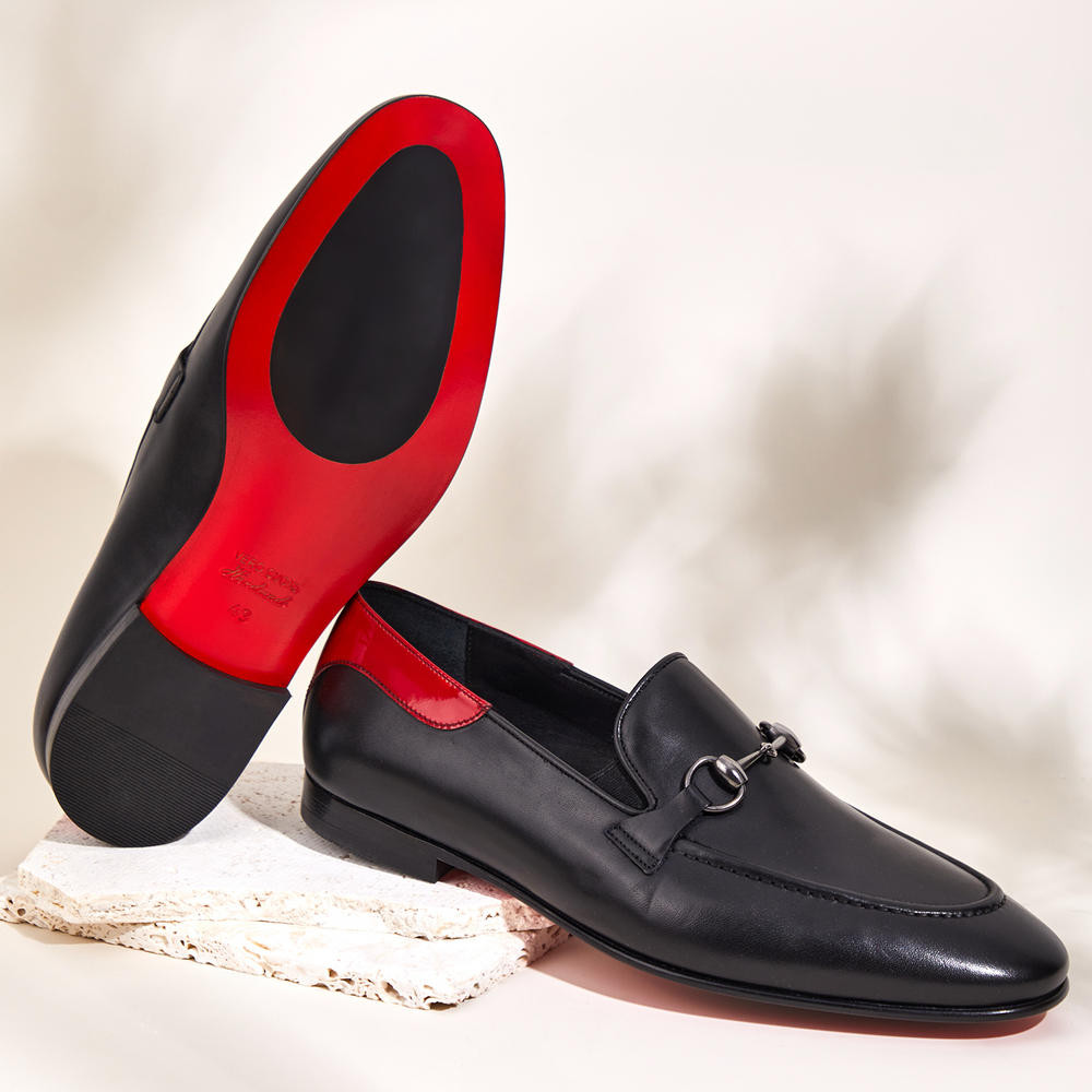 The Maratea Black Leather shoe Bit Loafer  Shoe Universal Fit