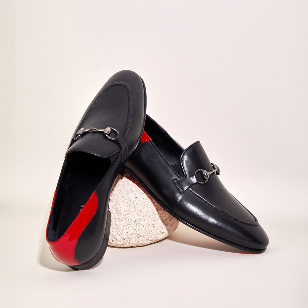 The Maratea Black Leather shoe Bit Loafer  Shoe Universal Fit