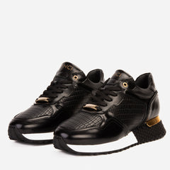 The Empire Black Leather Sneaker Fine Craftsmanship