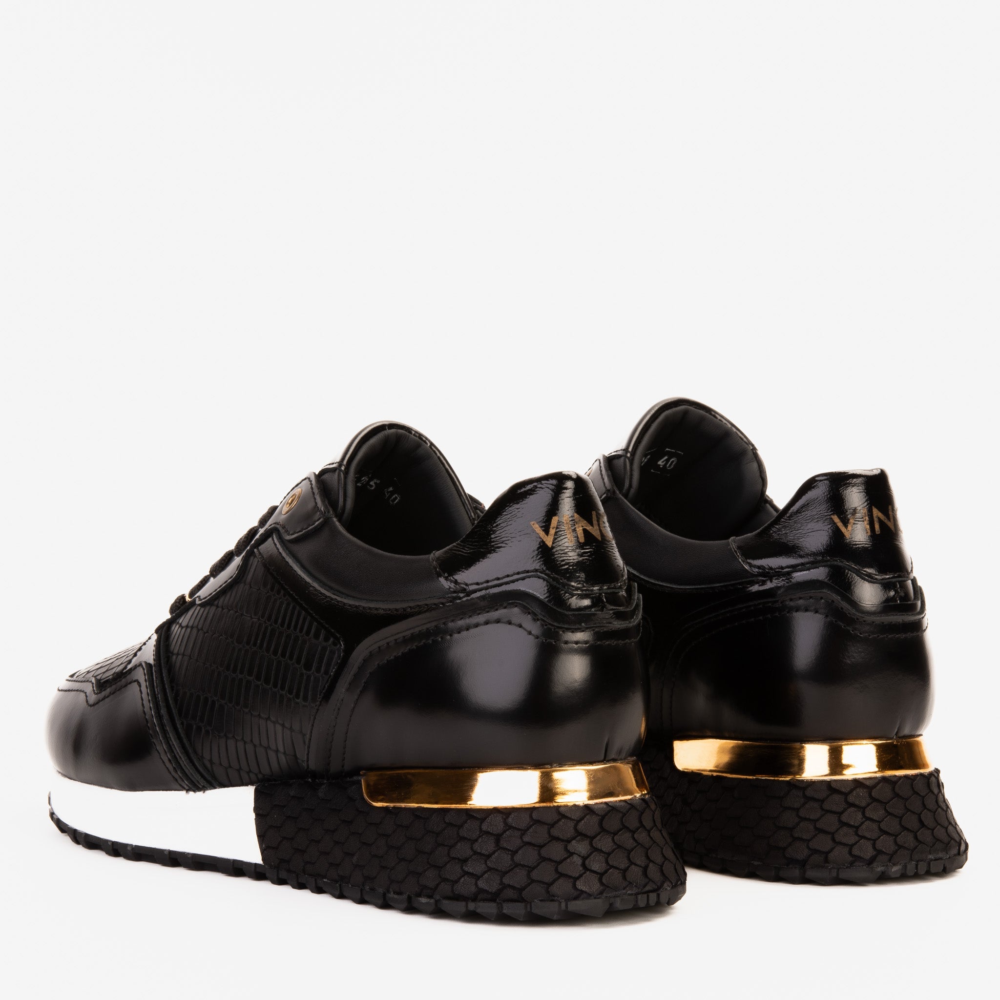 The Empire Black Leather Sneaker Fine Craftsmanship