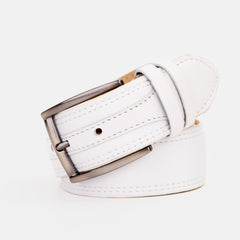 The Lexington White Leather Belt For Sale