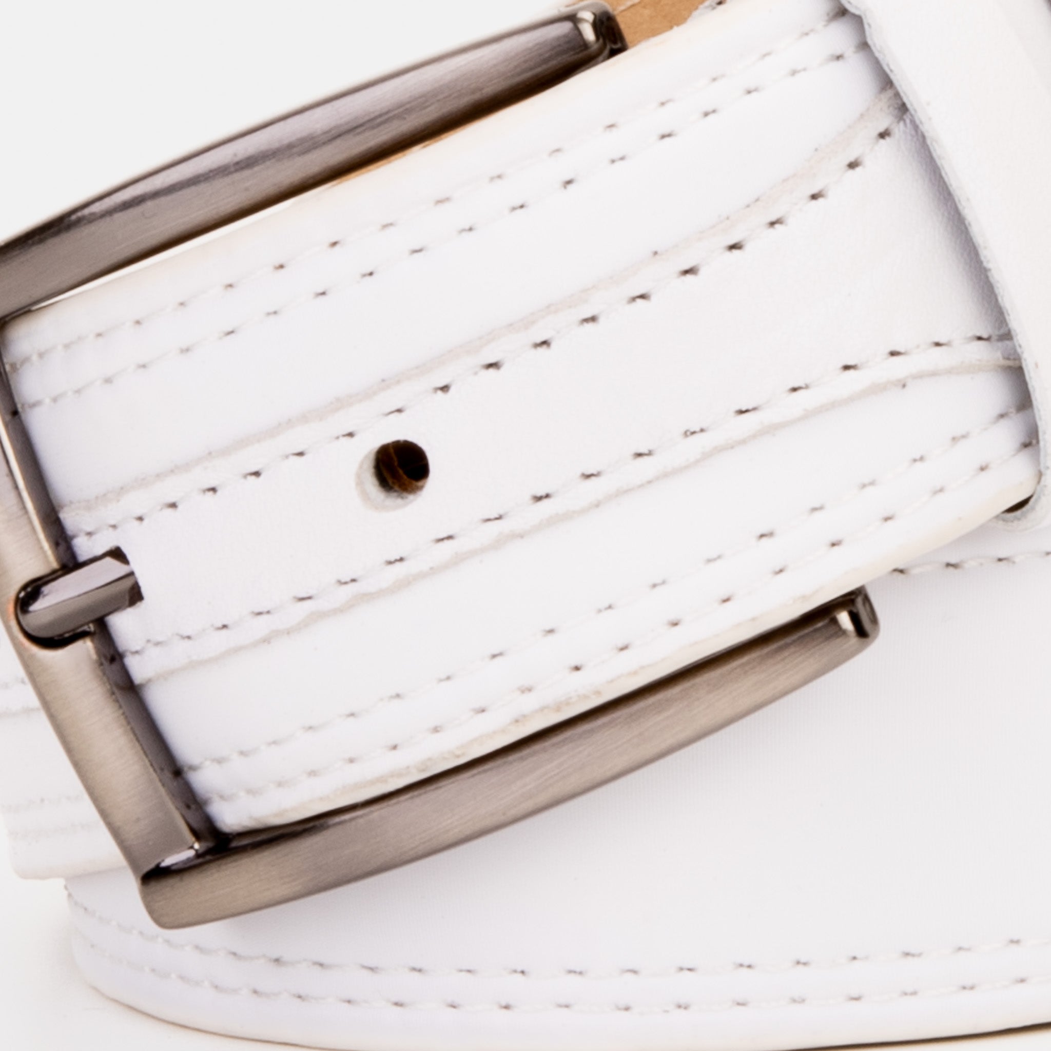 The Lexington White Leather Belt For Sale