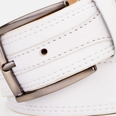 The Lexington White Leather Belt For Sale