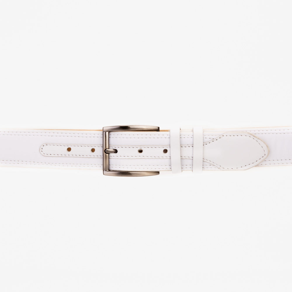 The Lexington White Leather Belt For Sale
