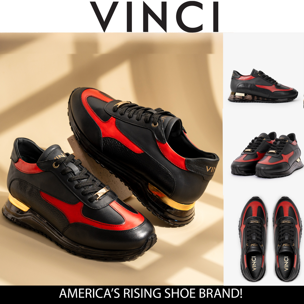 The Arda Black Red Leather Sneaker All New