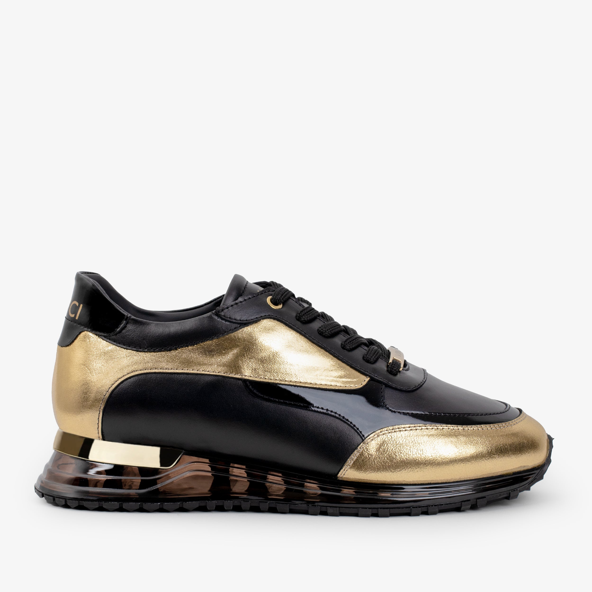 The Arda Black Gold Leather Sneaker Universal Fit