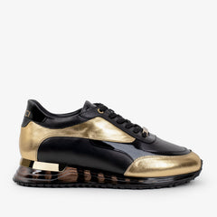 The Arda Black Gold Leather Sneaker Universal Fit