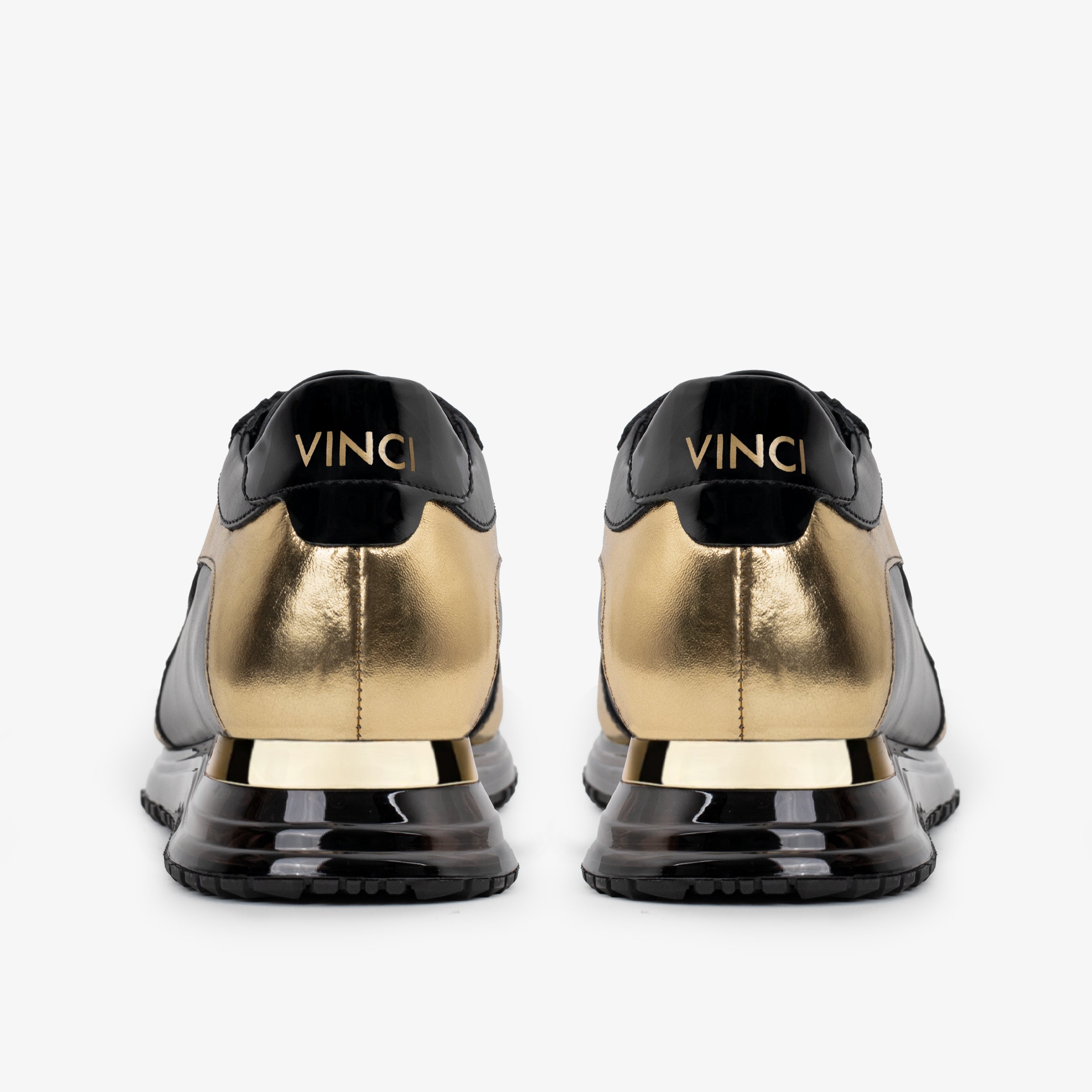 The Arda Black Gold Leather Sneaker Universal Fit