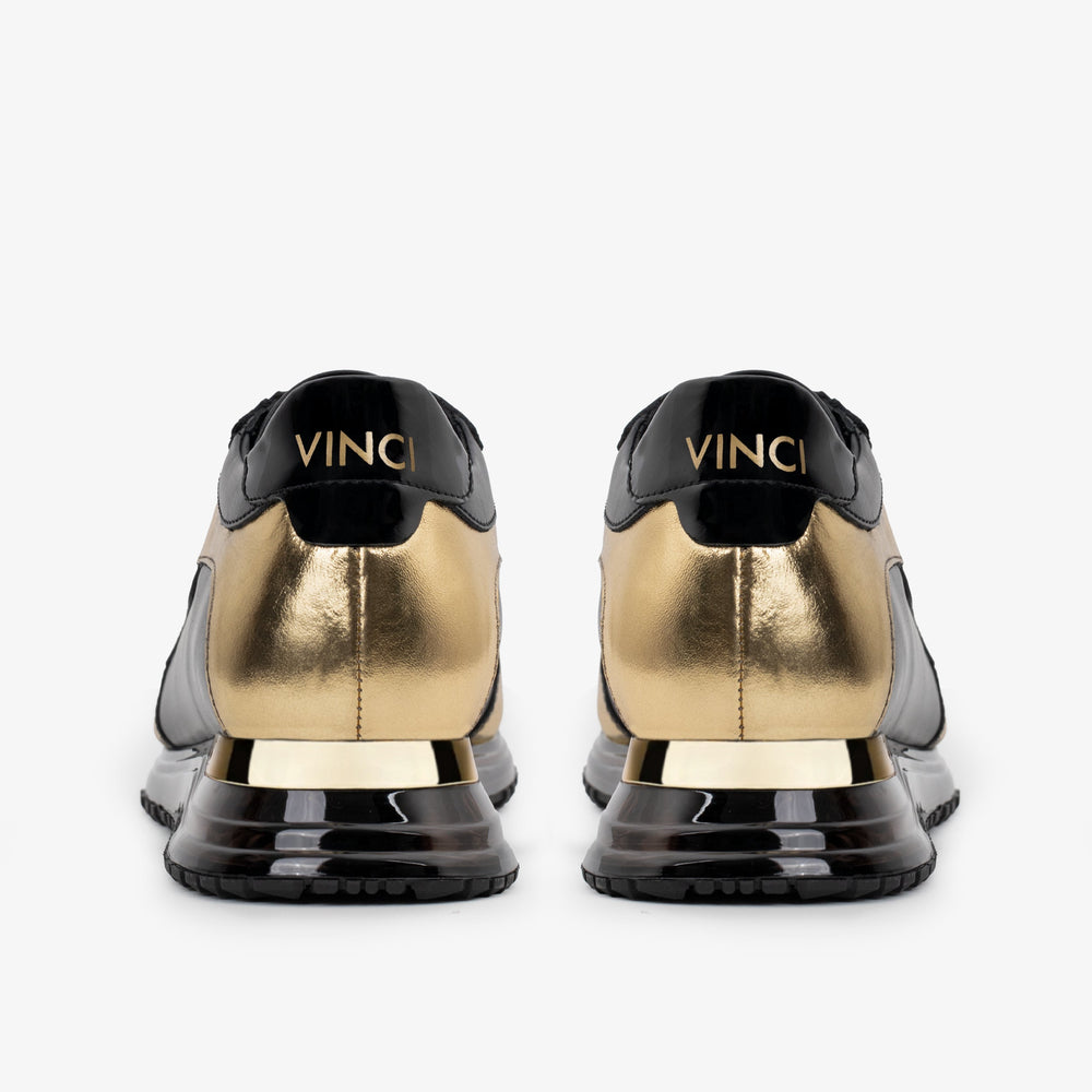 The Arda Black Gold Leather Sneaker Universal Fit