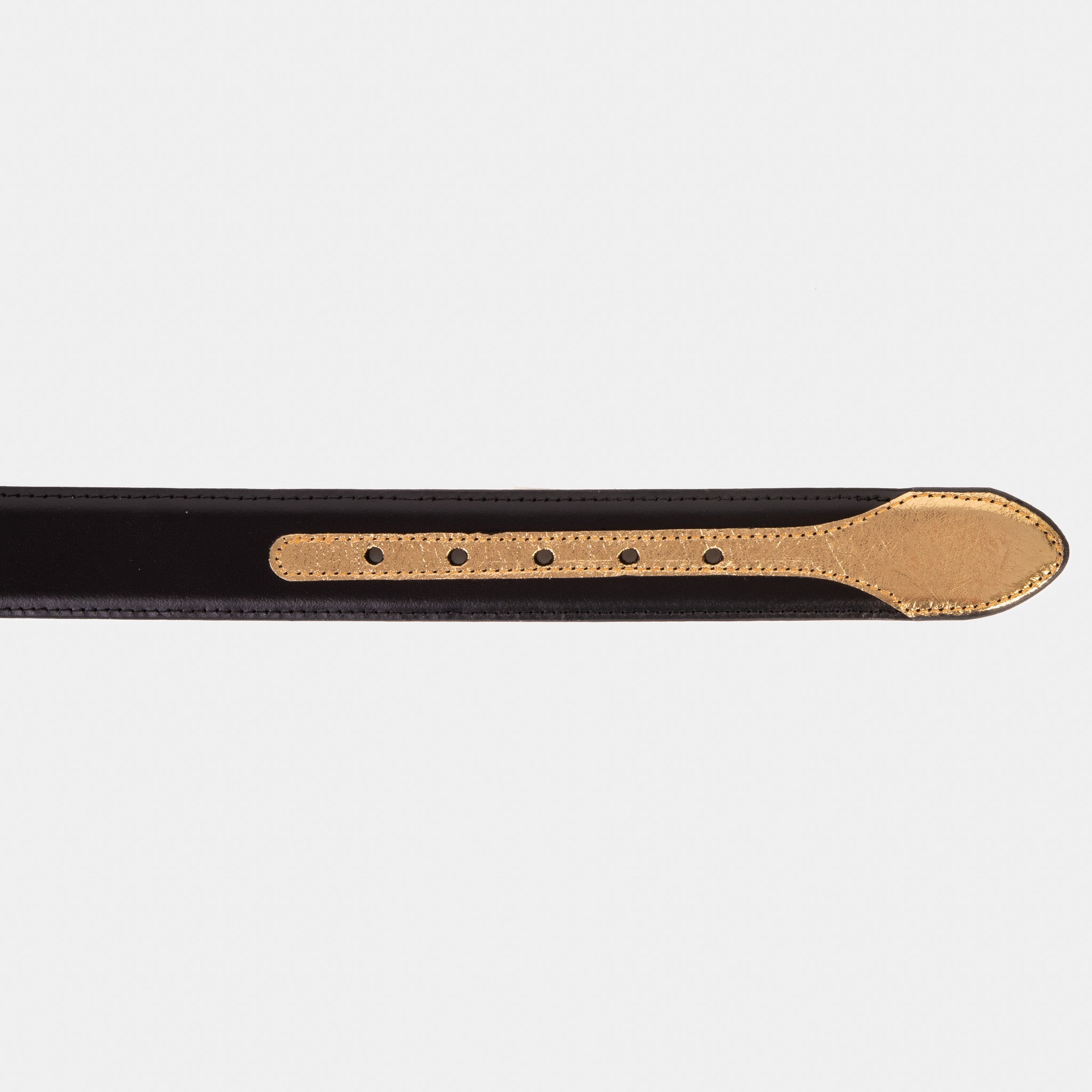The Arda Black Gold Leather Belt Fine Craftsmanship