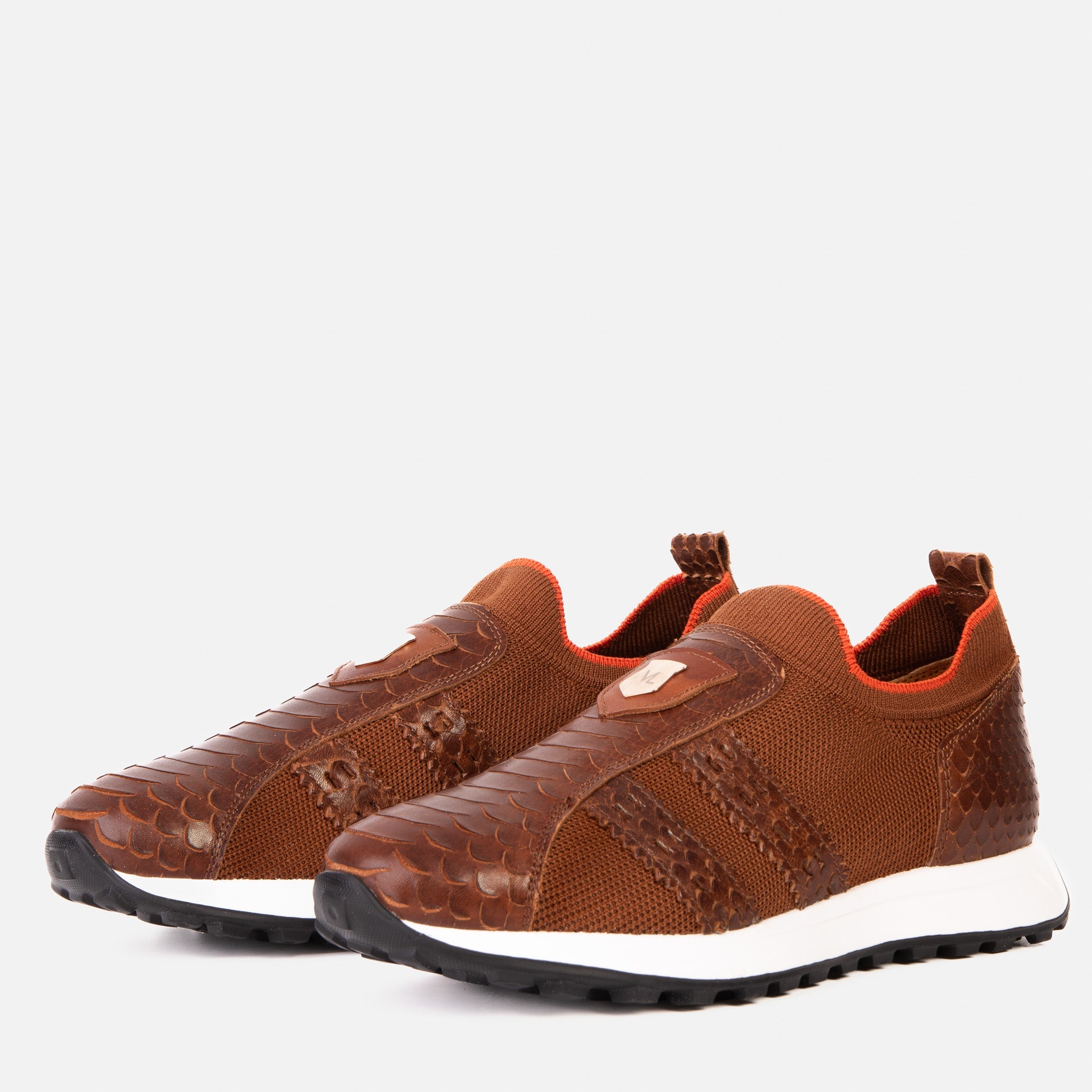 The Aslan Tan Knitted Leather Sneaker Exclusive Style