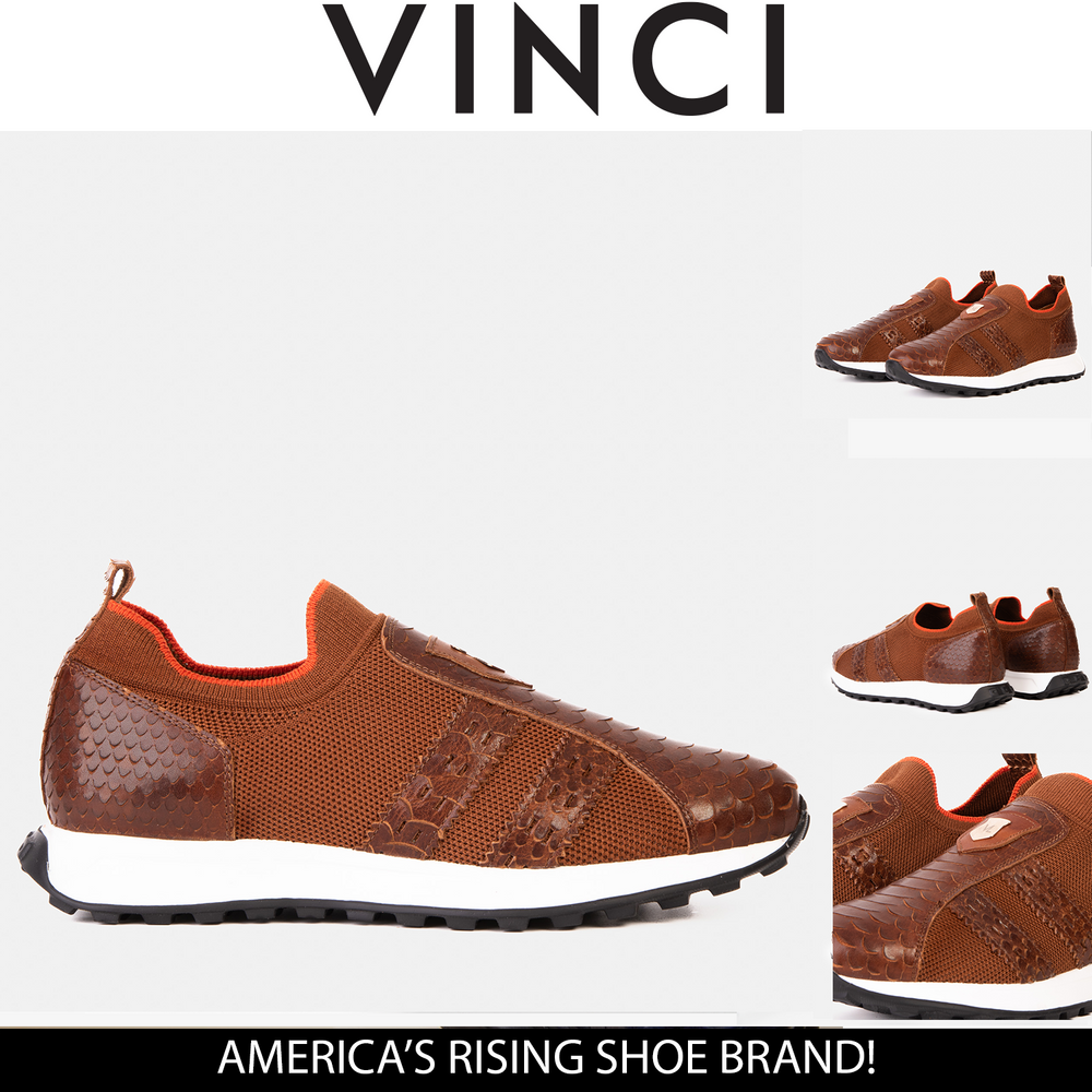 The Aslan Tan Knitted Leather Sneaker Exclusive Style