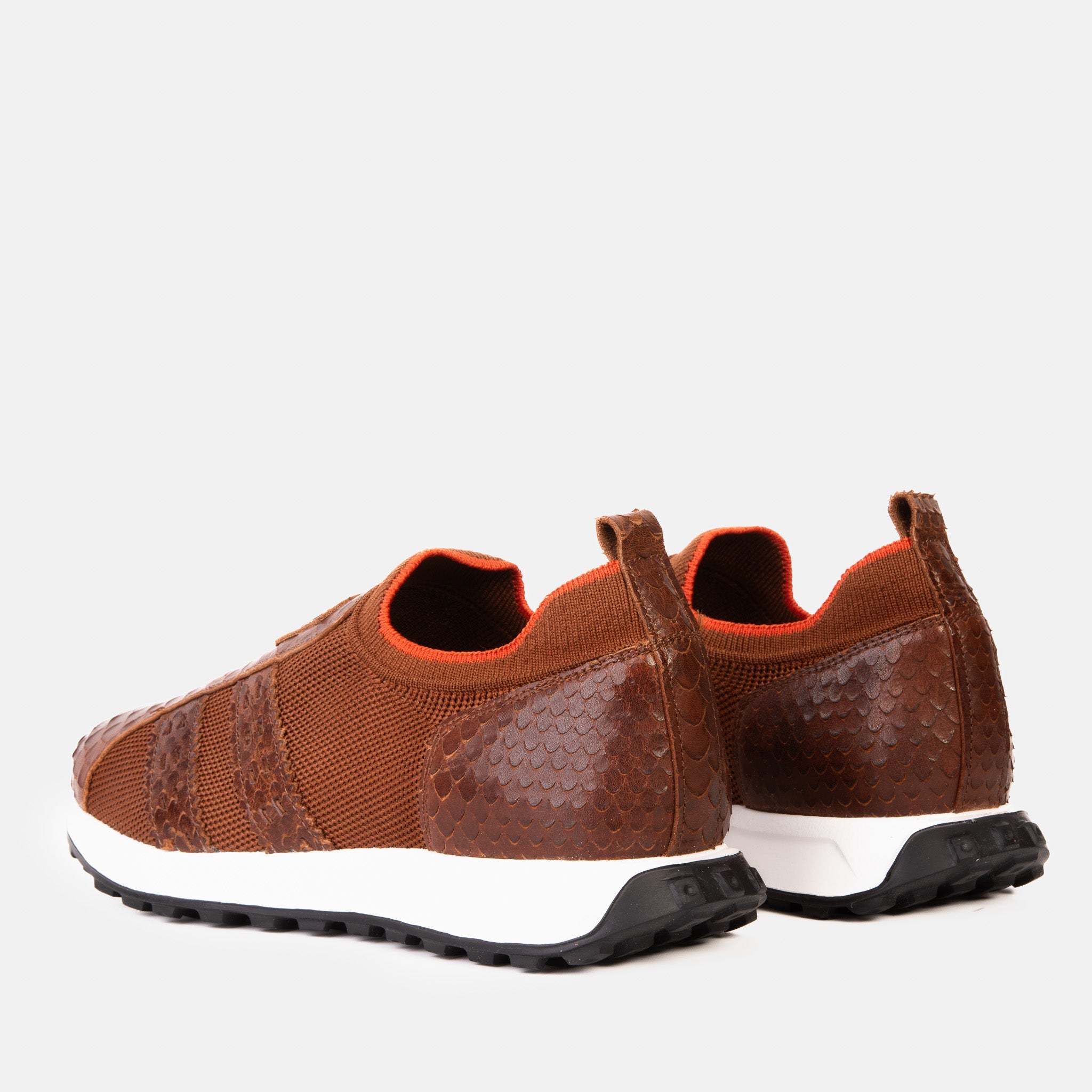 The Aslan Tan Knitted Leather Sneaker Exclusive Style
