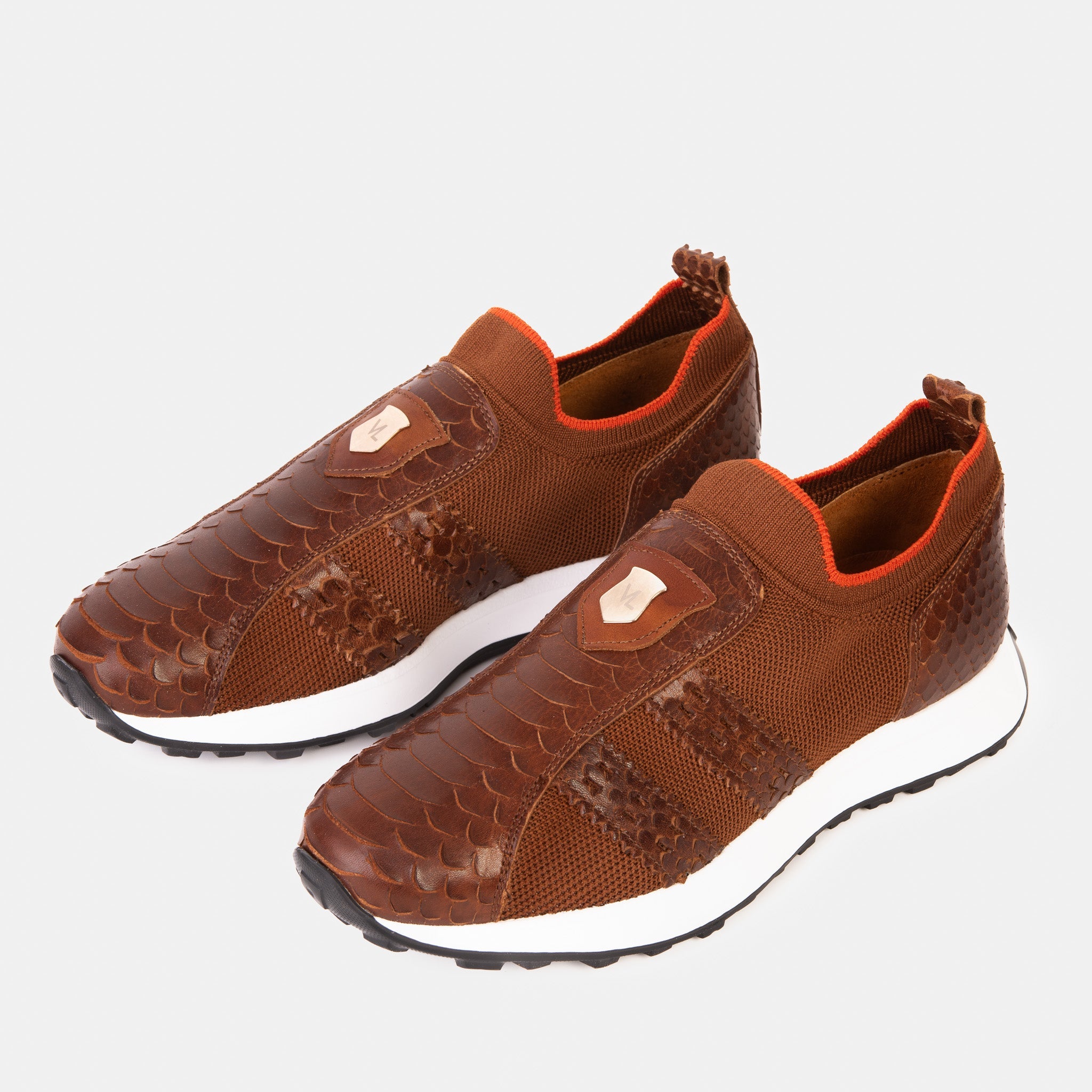 The Aslan Tan Knitted Leather Sneaker Exclusive Style