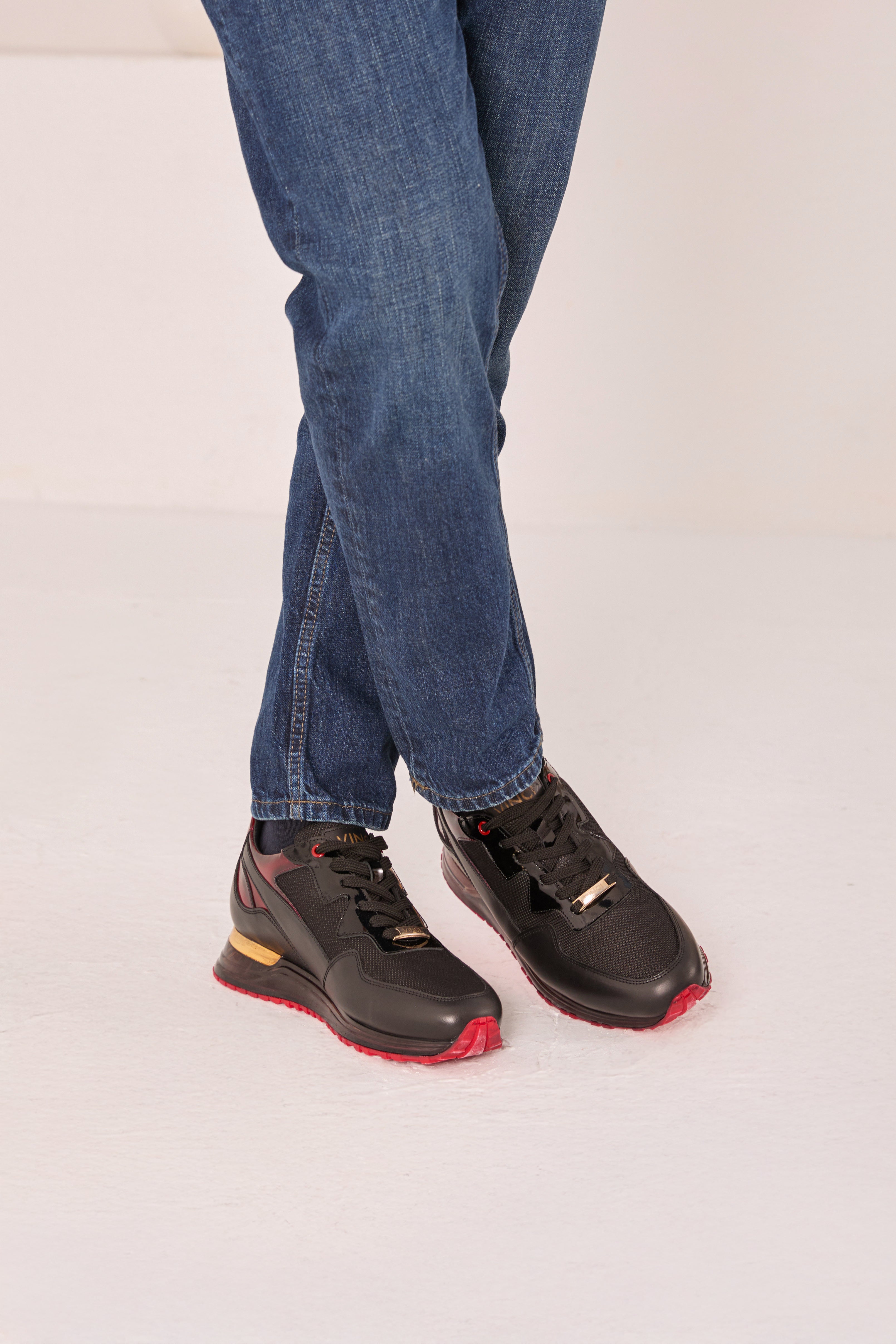 The Rialto Black Red Patent Leather Sneaker For Sale