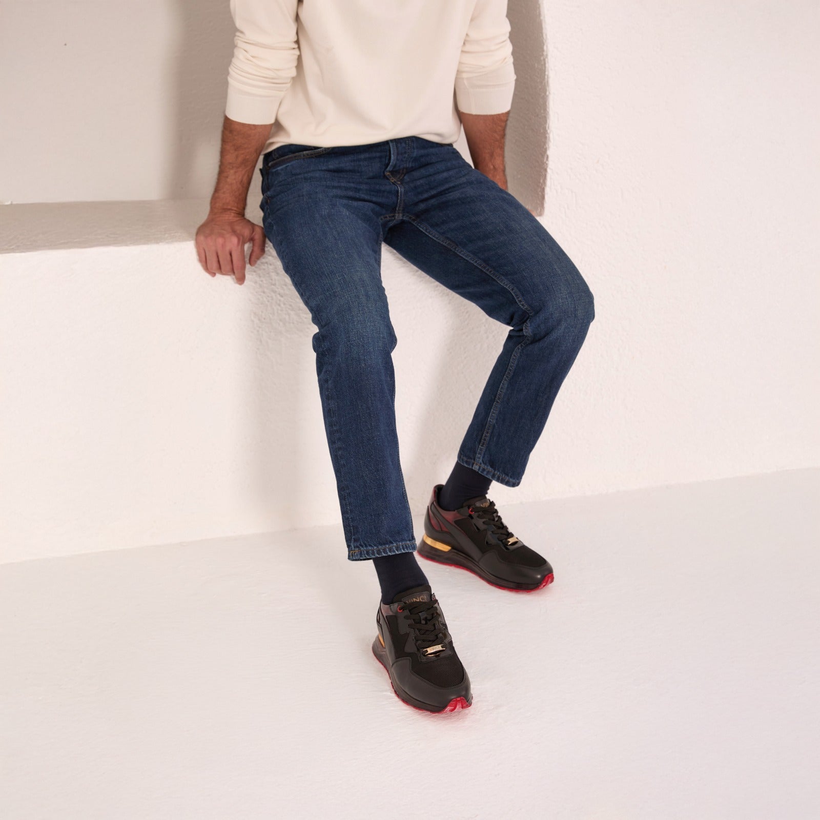 The Rialto Black Red Patent Leather Sneaker For Sale
