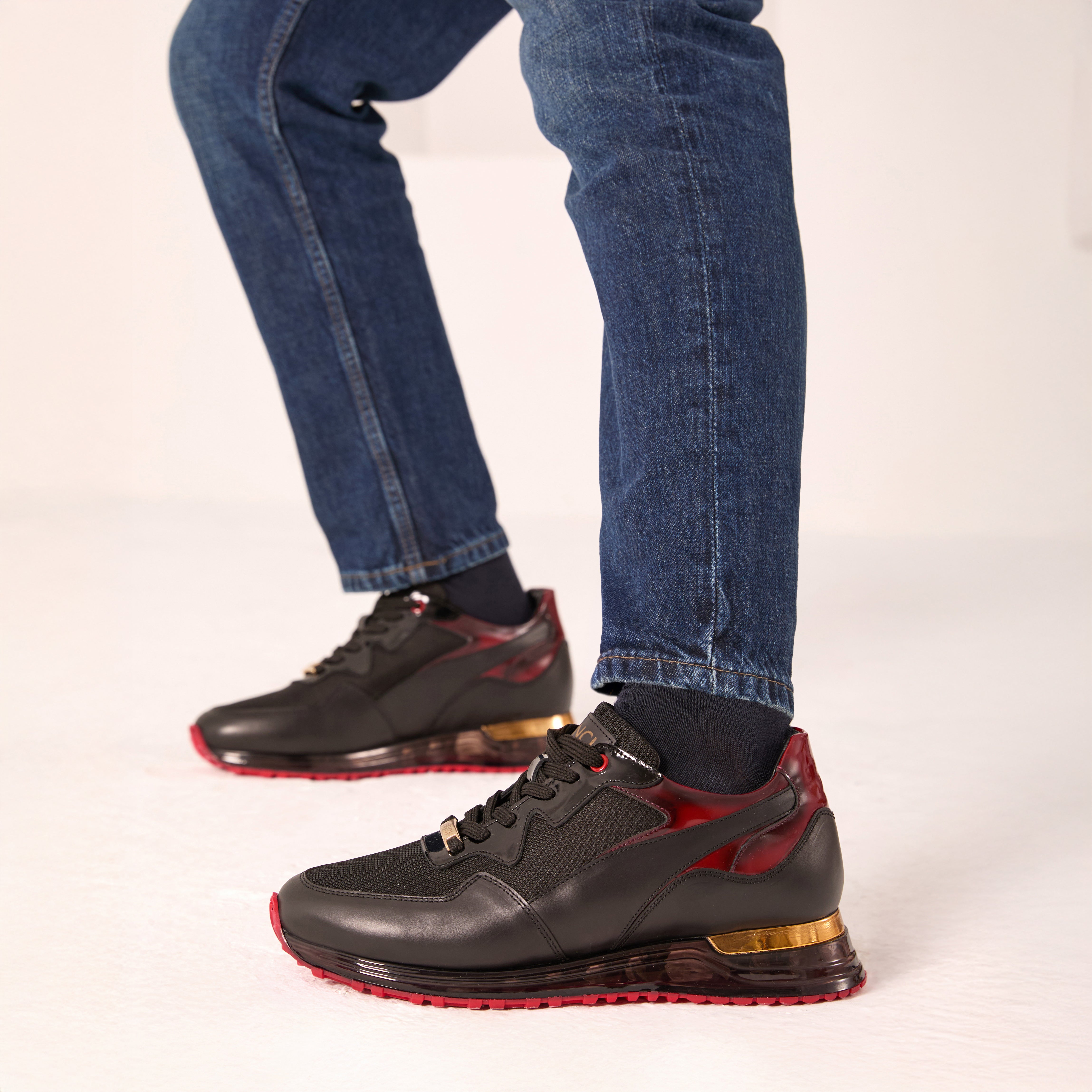 The Rialto Black Red Patent Leather Sneaker For Sale