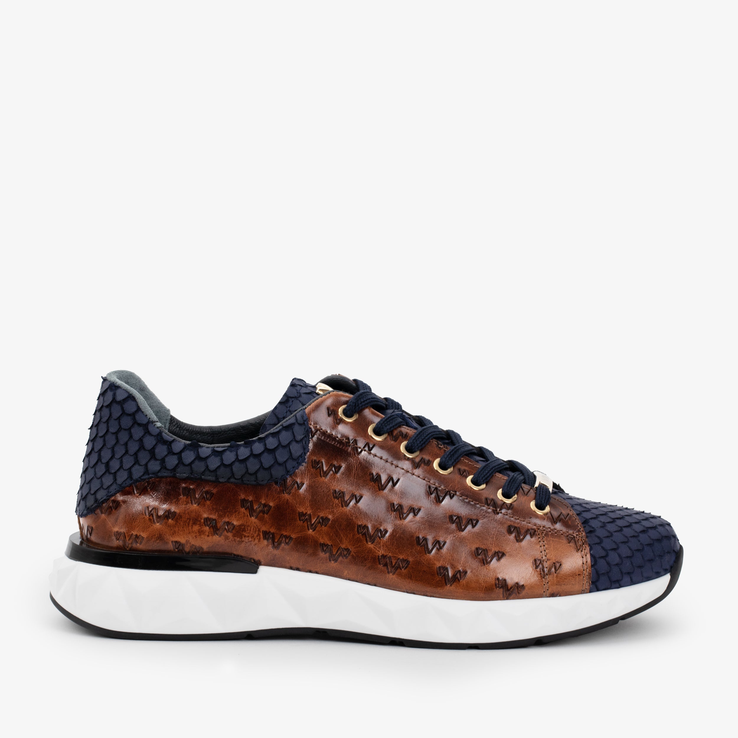 The Caesars Navy Tan Leather Sneaker All New