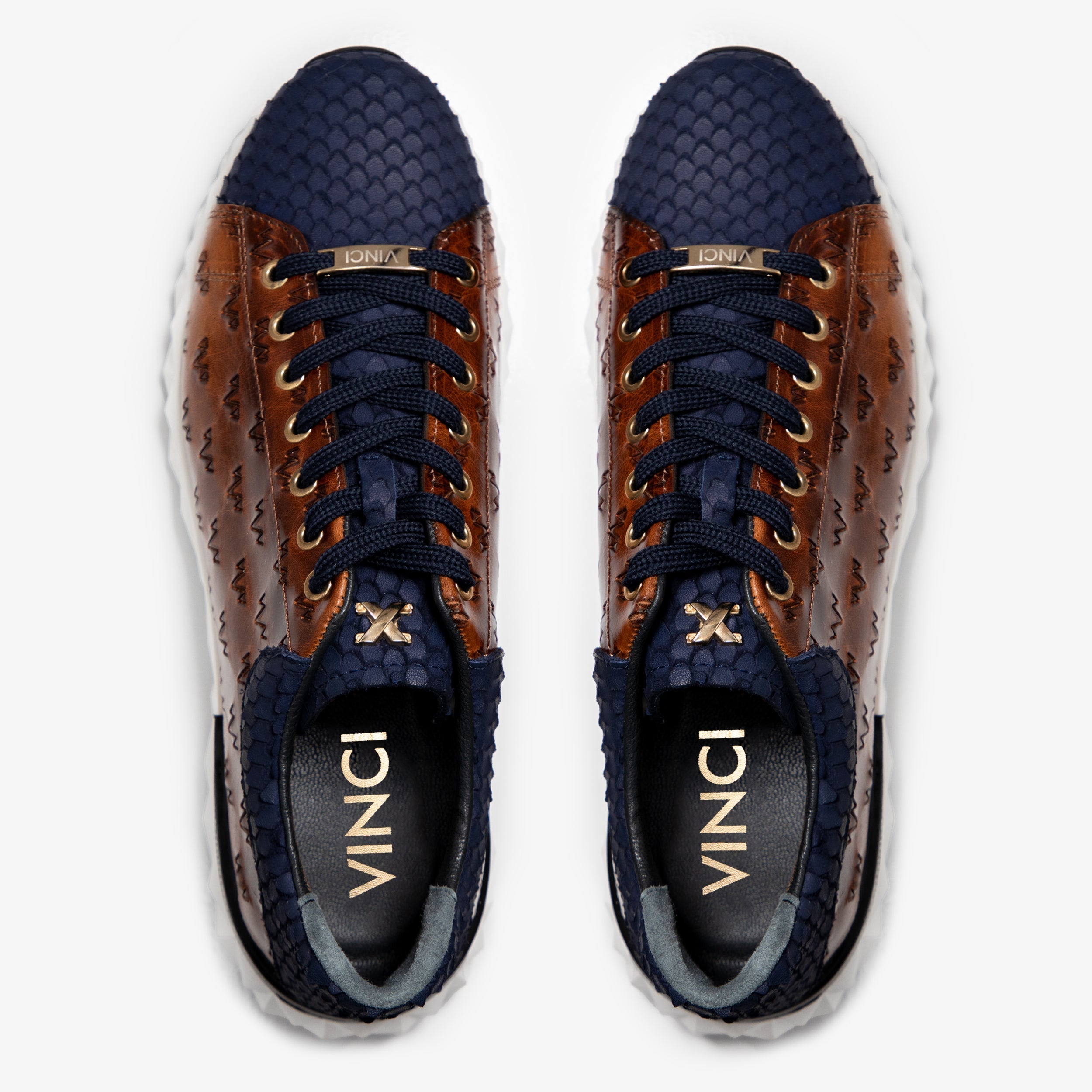 The Caesars Navy Tan Leather Sneaker All New