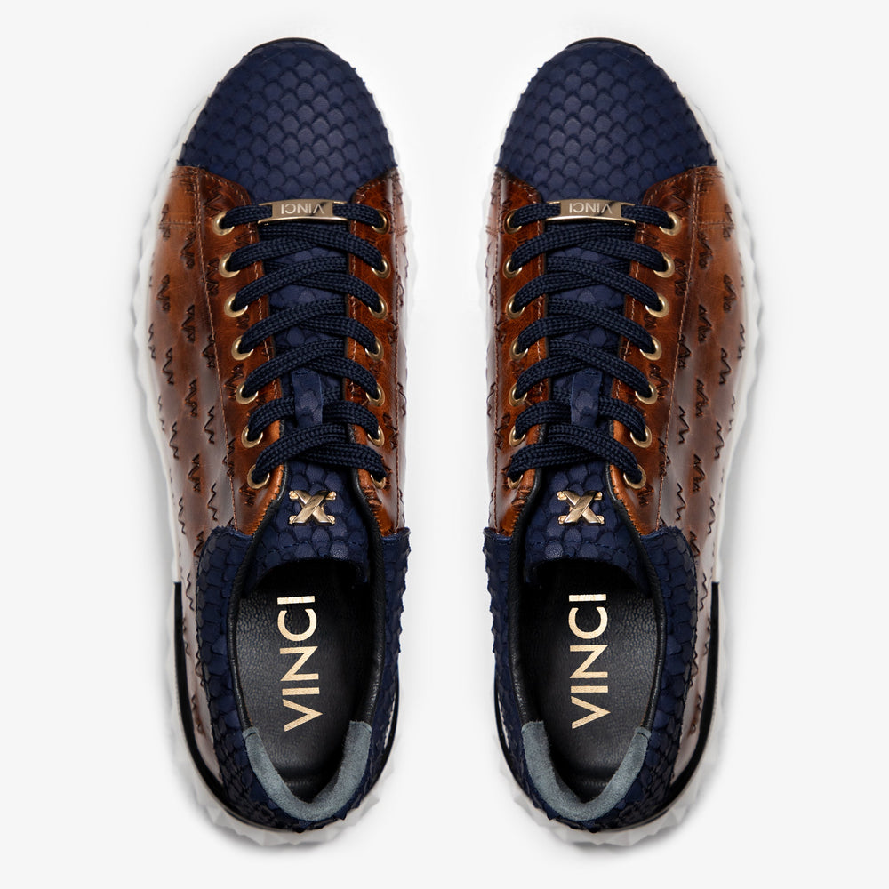 The Caesars Navy Tan Leather Sneaker All New