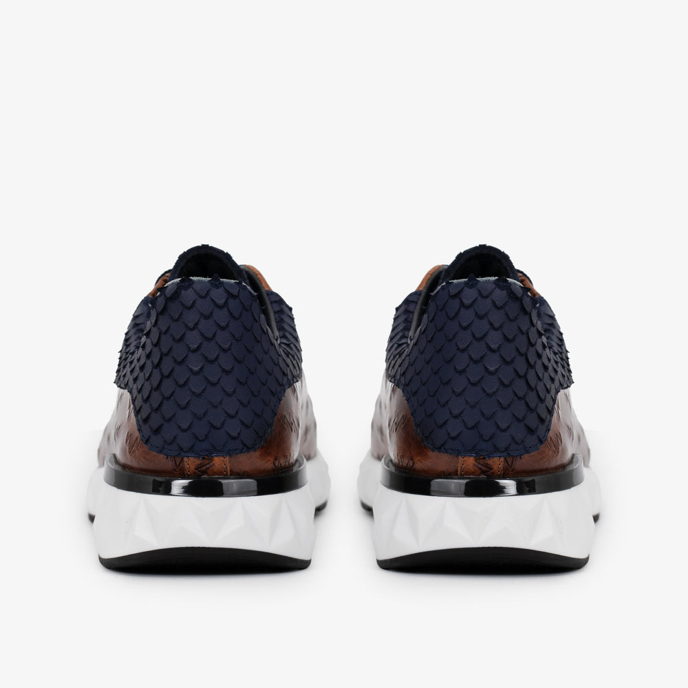 The Caesars Navy Tan Leather Sneaker All New