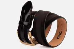 The Pontalto Black Leather Belt Universal Fit