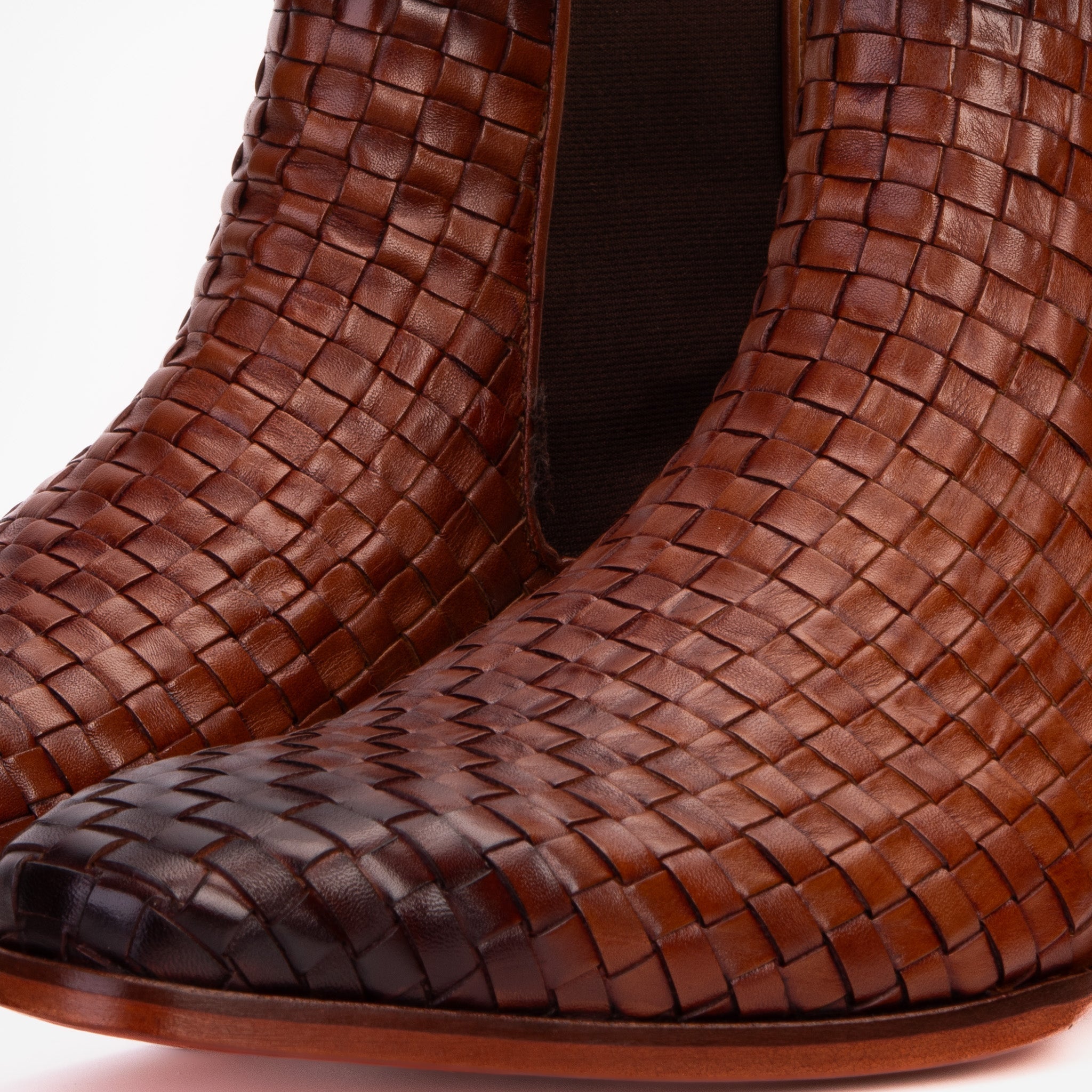 The Rolls Boot Woven Tan Leather Double Monk Strap Handmade Shoe Exclusive Style