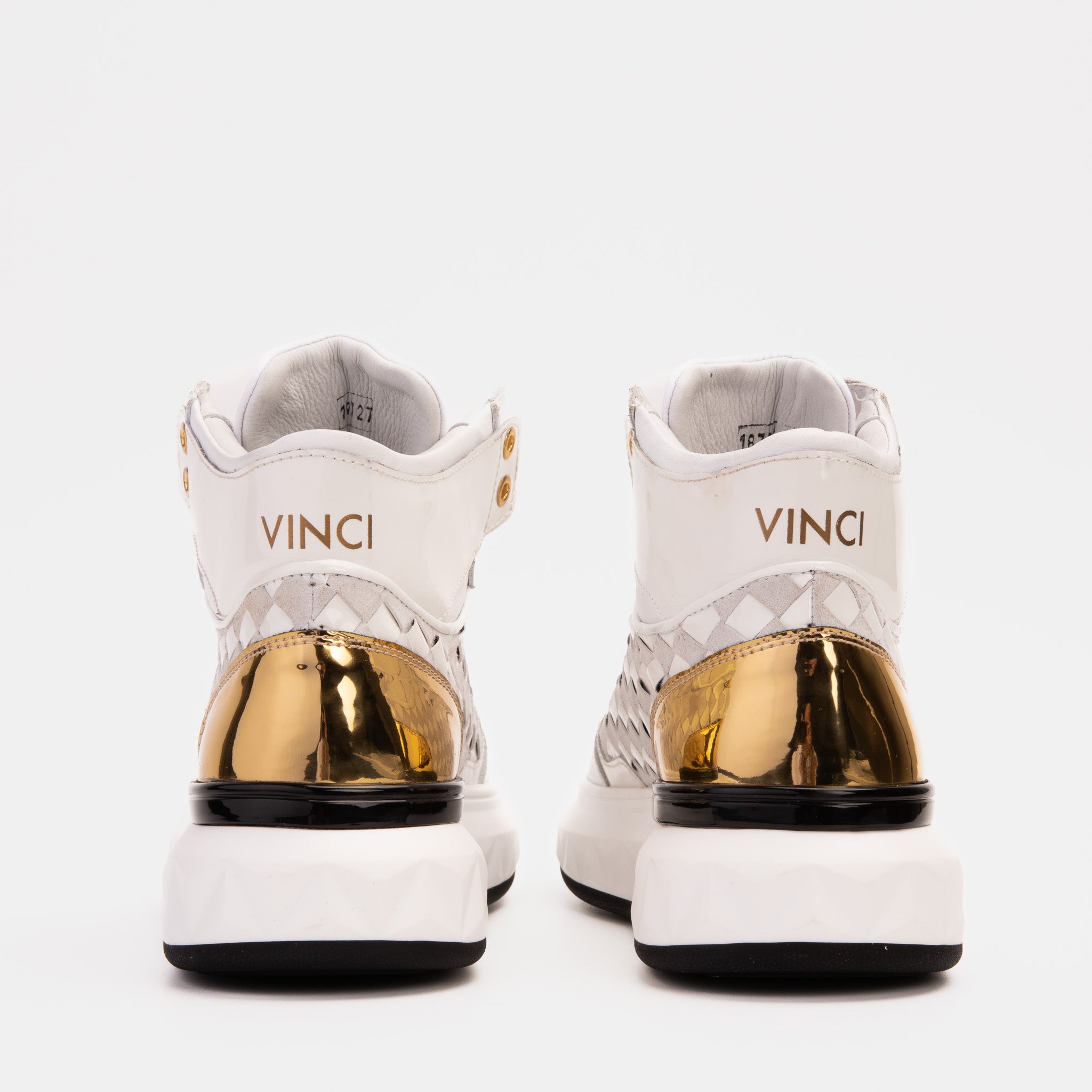 The Eugene White Gold Woven Leather High-Top Sneaker All New