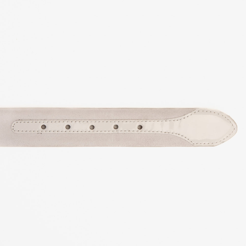 The Eugene White Gold Woven Leather Belt Universal Fit