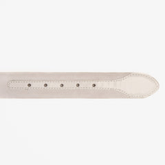 The Eugene White Gold Woven Leather Belt Universal Fit