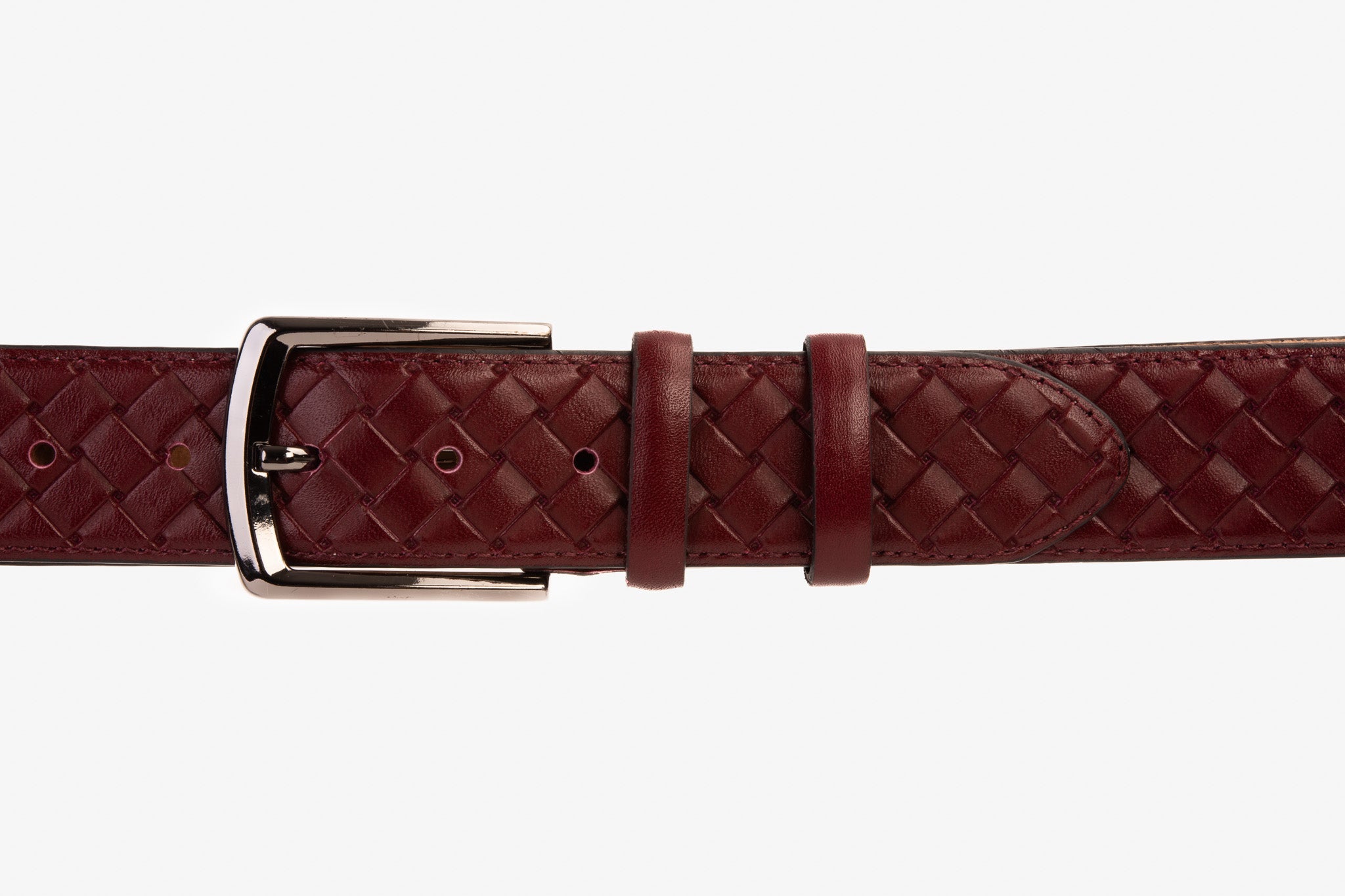 The Turan Burgundy Woven Leather Belt Exclusive Style
