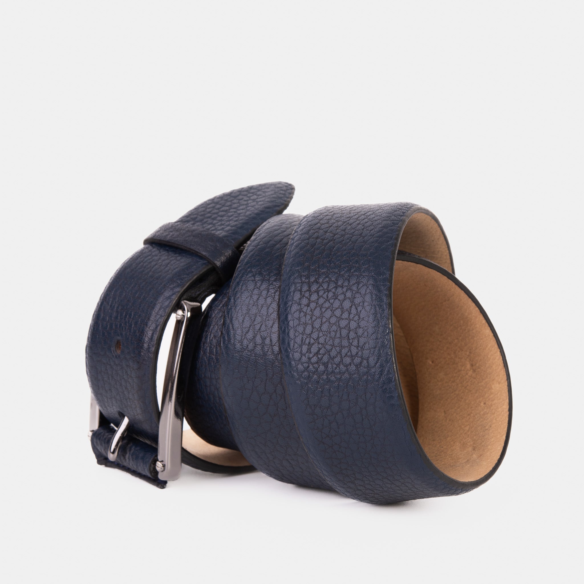 The Draco Navy Calfskin Belt For Sale
