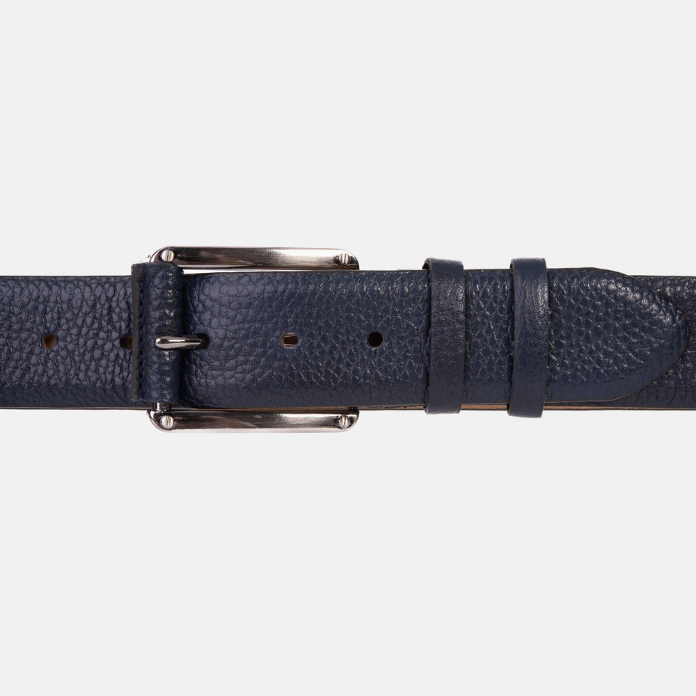 The Draco Navy Calfskin Belt For Sale