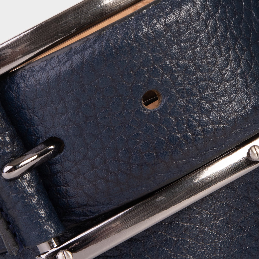 The Draco Navy Calfskin Belt For Sale