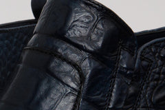 The Randor Navy Blue Crocodile Leather Side-Zip Dress Ankle Boot All New